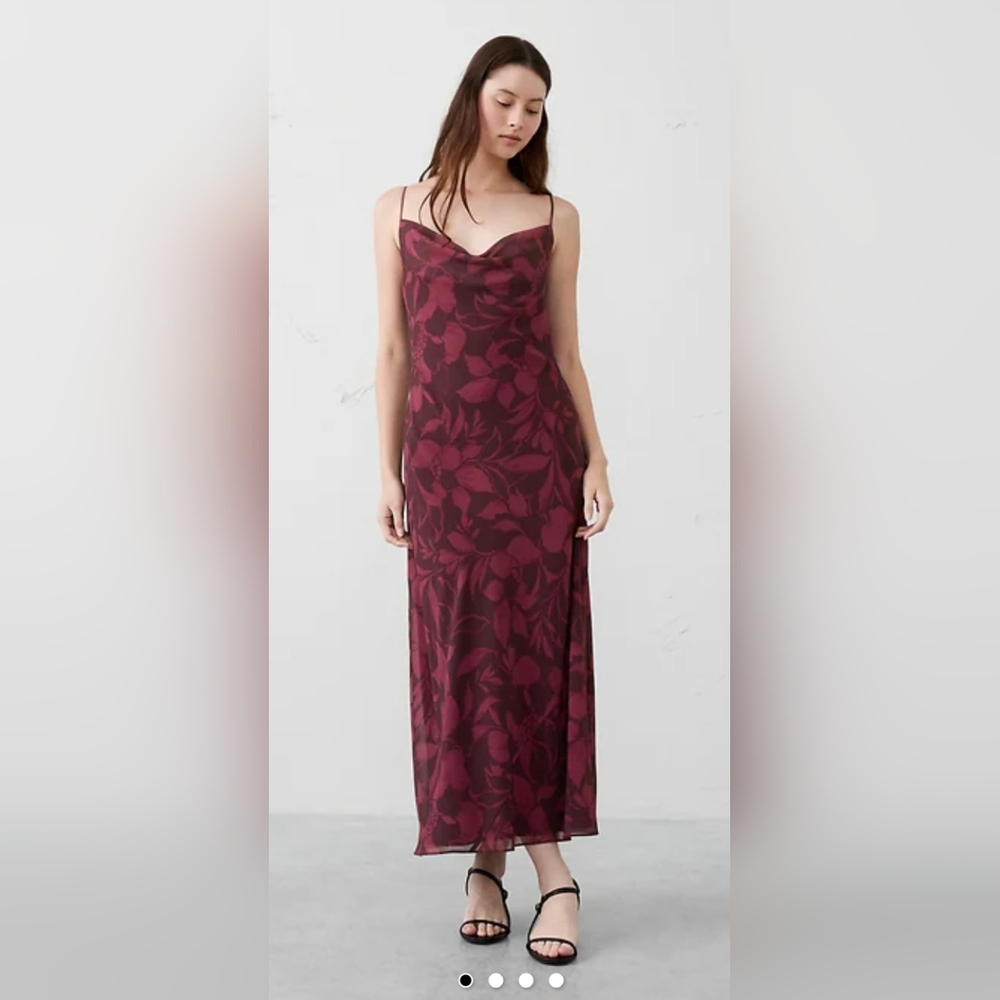 Banana Republic SEALED! NWT! Chiffon Maxi Dress in Pink Floral Medallion. Sz Sm.